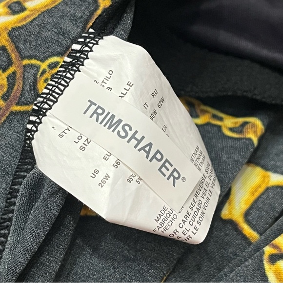 Trimshaper Swimsuit Tankini‎ 26W Black w/ Gold Chains Padded Old Money Mobwife - Picture 4 of 8